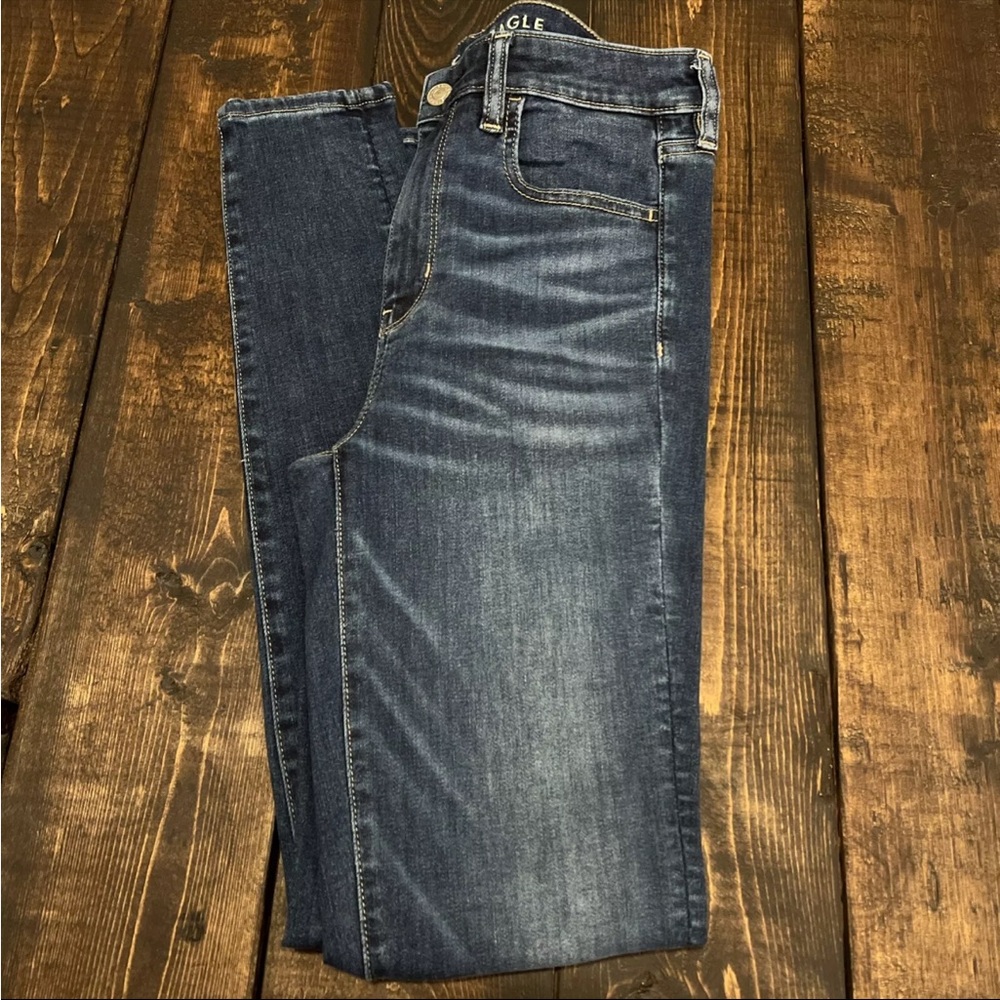 American Eagle Womens Next Level Stretch Jeans High Rise Jeggings Size 6 Long